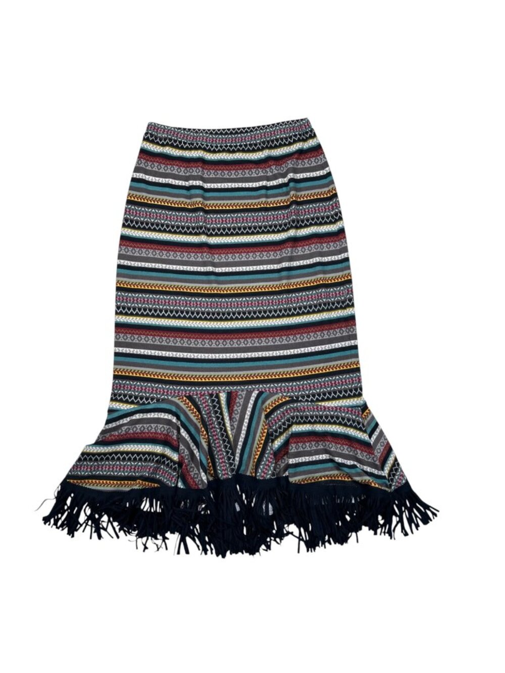 Double D Ranch Medium Fringe Maxi Skirt Serape Western Boho